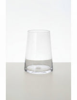 The Wild flower Signature clear glass vase with a tapered design for fresh floral arrangements